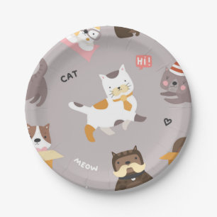 Katzenmuster Pappteller