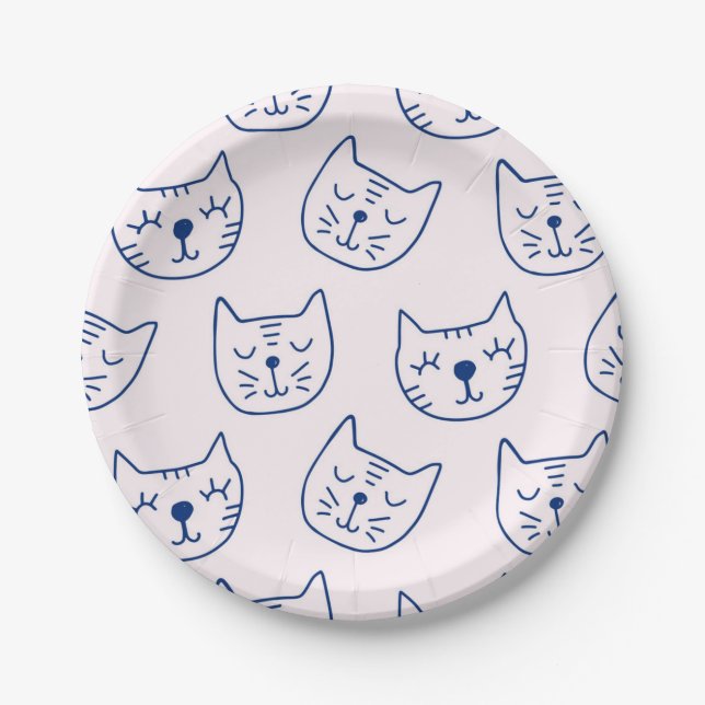 Katzenmuster Pappteller (Vorderseite)