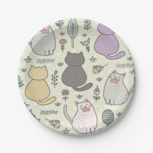 Katzenmuster Pappteller