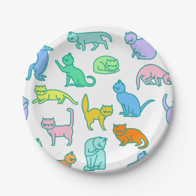 Katzenmuster Pappteller (Vorderseite)