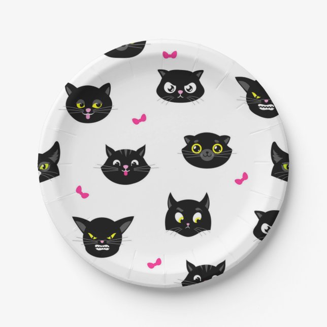 Katzenmuster Pappteller (Vorderseite)