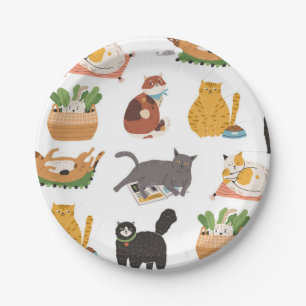 Katzenmuster Pappteller