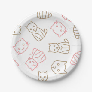 Katzenmuster Pappteller