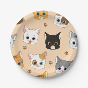 Katzenmuster Pappteller