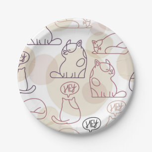 Katzenmuster Pappteller