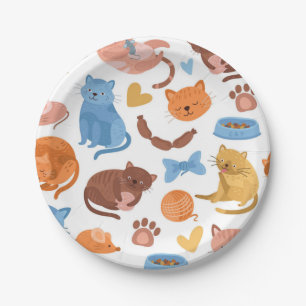 Katzenmuster Pappteller