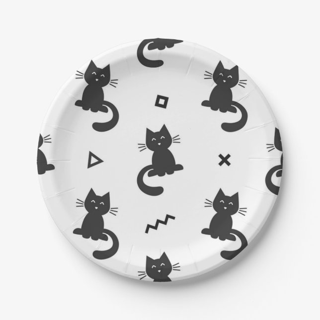 Katzenmuster Pappteller (Vorderseite)