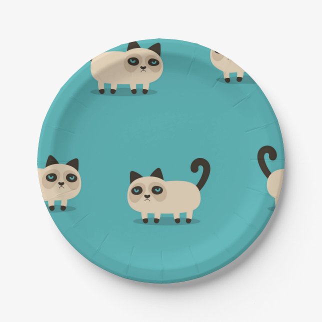 Katzenmuster Pappteller (Vorderseite)