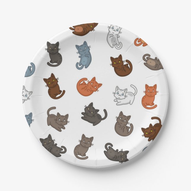 Katzenmuster Pappteller (Vorderseite)
