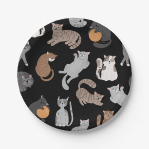 Katzenmuster Pappteller