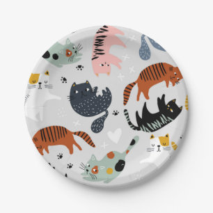 Katzenmuster Pappteller