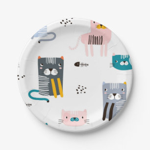 Katzenmuster Pappteller