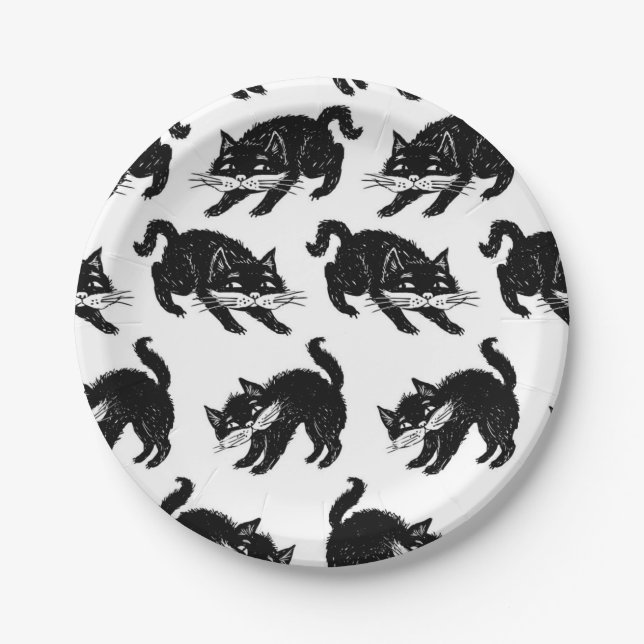 Katzenmuster Pappteller (Vorderseite)