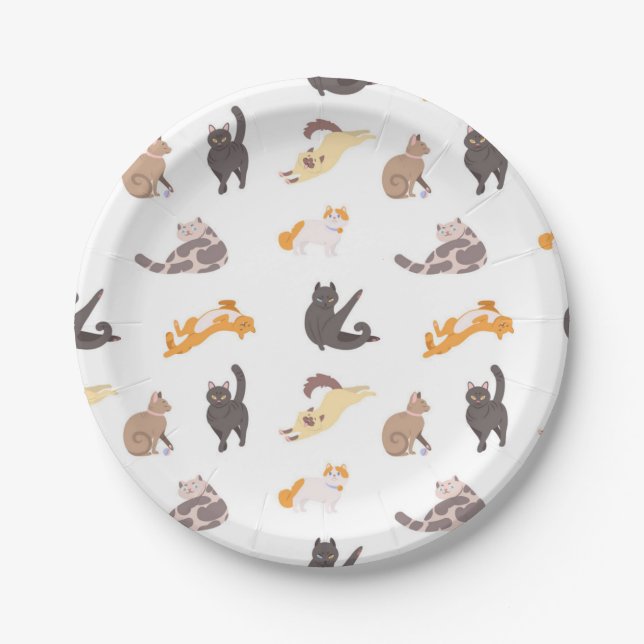 Katzenmuster Pappteller (Vorderseite)