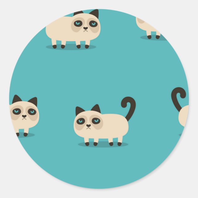 Katzenmuster Runder Aufkleber (Vorderseite)