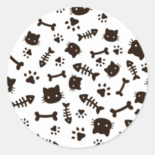 Katzenmuster Runder Aufkleber