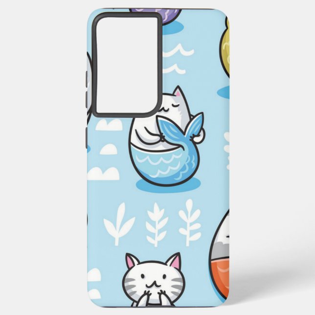 Katzenmuster Samsung Galaxy Hülle (Rückseite)