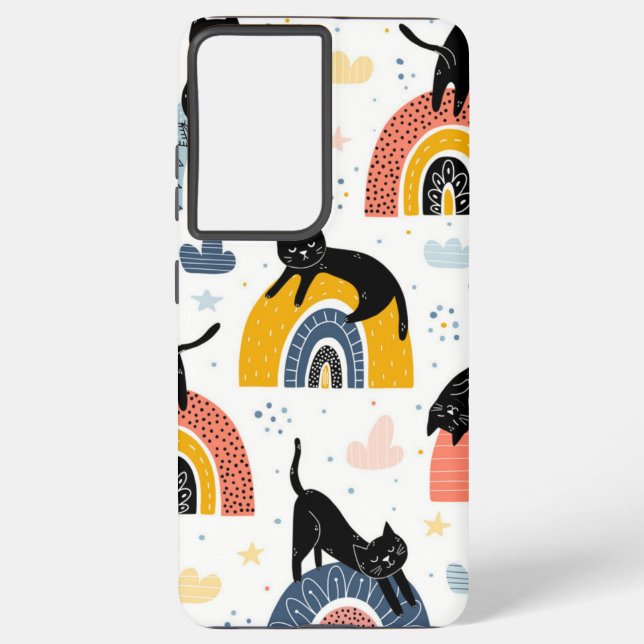Katzenmuster Samsung Galaxy Hülle (Rückseite)