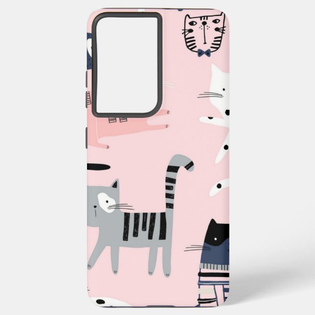 Katzenmuster Samsung Galaxy Hülle (Rückseite)