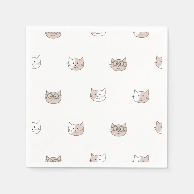 Katzenmuster Serviette (Vorderseite)