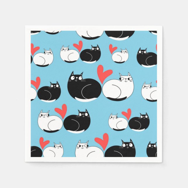 Katzenmuster Serviette (Vorderseite)