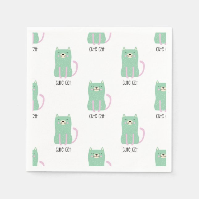 Katzenmuster Serviette (Vorderseite)