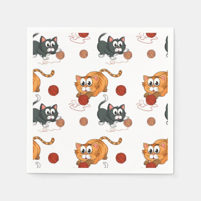 Katzenmuster Serviette (Vorderseite)