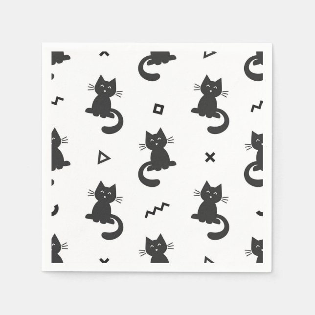 Katzenmuster Serviette (Vorderseite)