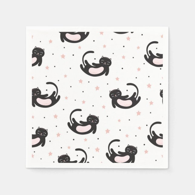 Katzenmuster Serviette (Vorderseite)