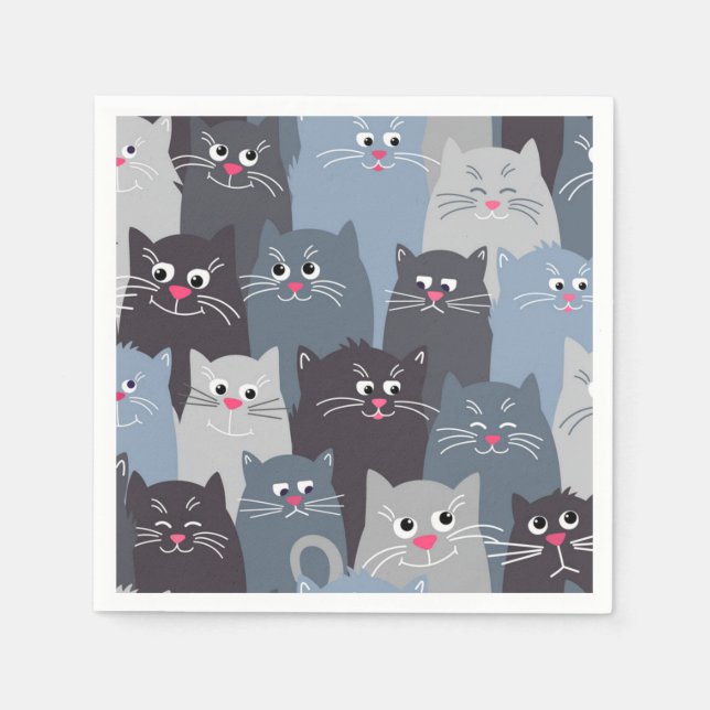 Katzenmuster Serviette (Vorderseite)