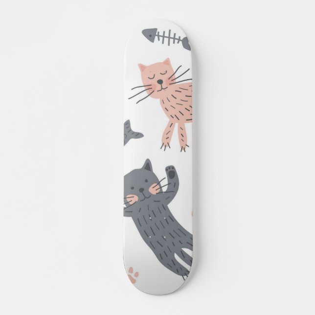 Katzenmuster Skateboard (Vorne)