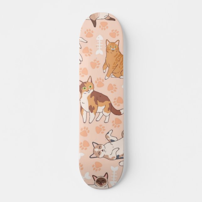 Katzenmuster Skateboard (Vorne)