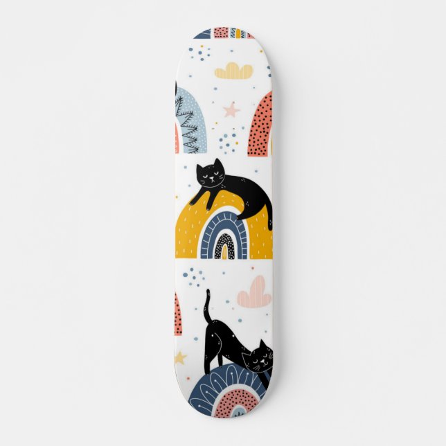 Katzenmuster Skateboard (Vorne)