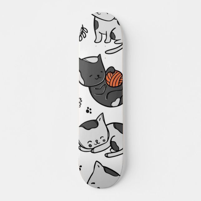 Katzenmuster Skateboard (Vorne)