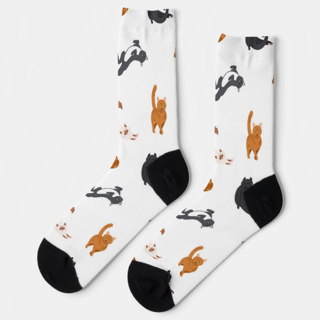 Katzenmuster Socken (Linkes Detail)