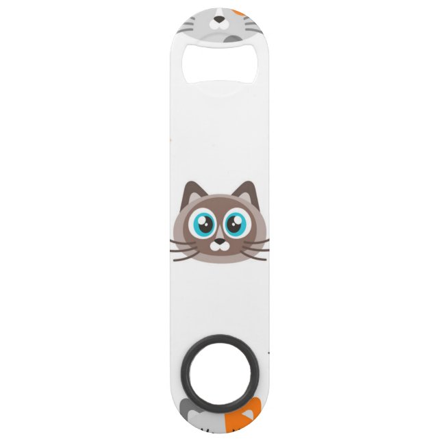 Katzenmuster Speed Flaschenöffner (Vorderseite)