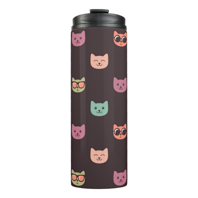 Katzenmuster Thermosbecher (Vorderseite)