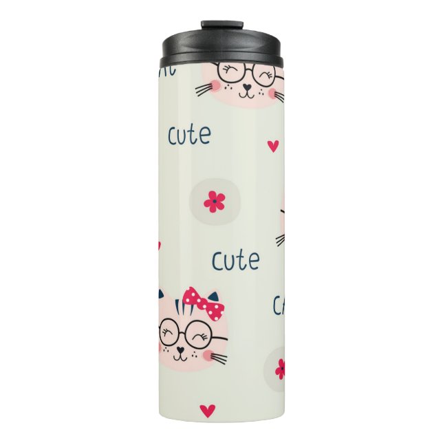 Katzenmuster Thermosbecher (Vorderseite)