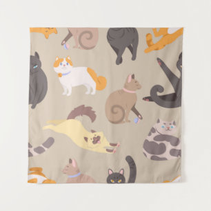 Katzenmuster Wandteppich