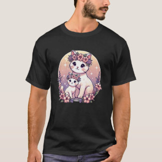 Katzenmutter-Blumen-Kätzchen T-Shirt