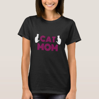Katzenmutter Damen T-Shirts mit weißer Katzensilho