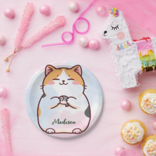 Katzenmutter Haustier Kätzchen Liebhaber Geschenk Pappteller
