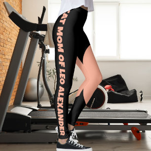 Katzenmutter Haustier Name Schwarz Pfirsich Spaß I Leggings