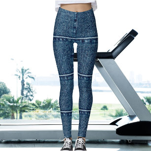 Katzenmutter Haustierliebhaber Faux-Denim-Blau-Pat Leggings