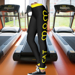 Katzenmutter Haustierliebhaber Schriftzug Gelb Sch Leggings