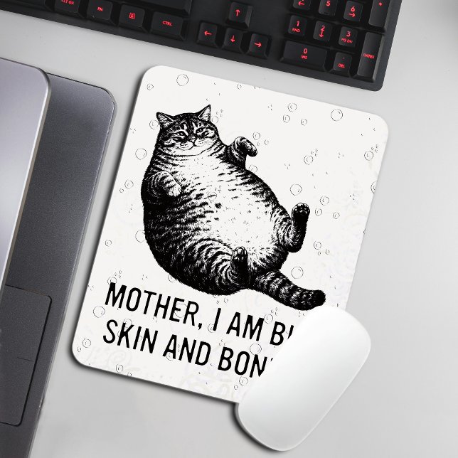 Katzenmutter, ich bin aber nur Haut und Knochen fü Mousepad (Von Creator hochgeladen)