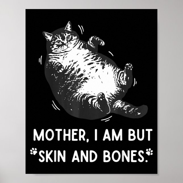 Katzenmutter Ich bin aber nur Haut und Knochen  Poster (Vorne)