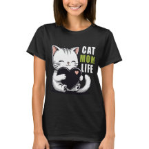 Katzenmutter Leben - Süße Kawaii Weiße Katze hält 