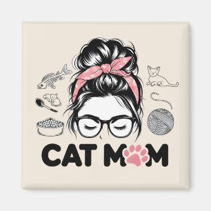 "Katzenmutter" Lustiger Süßer Katzenliebhaber Frau Magnet