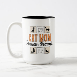 Katzenmutter Mensch Zweiter Lustiger Katzenliebhab Zweifarbige Tasse